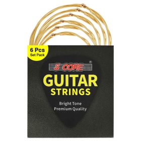 5 Core Acoustic Guitar 6 String Set Medium Gauge Steel Carbon Core Bright Powerful Tone Heavy Duty -  GS AC BRSS HD (Option: GSACBRSSHD)