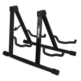 5 CORE Double Guitar Stand Floor Adjustable Heavy Duty A Frame Universal Folding Acoustic Electric Bass Mandolin Banjo Violin Holder Multiple Fol (Option: GSS2N1BLK)