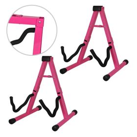 5 Core Guitar Stand 2PC A Frame W Soft Foam Arm Non Slip Rubber For Acoustic Electric Bass (Option: GSSBPNK2PCS)