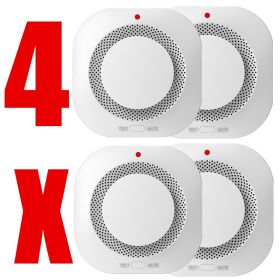 Photoelectric Wireless Smoke Detector Fire Alarm Detector Smart Smoke Alarm (Quantity: 4 pcs)