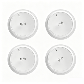 Smoke Detectors with Voice Alert Battery Powered Sensor Fire Alarm Smoke Alarm With Base (Quantity: 4 pcs)