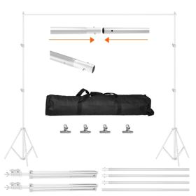 1Pc 6.5 Plus 10ft Photo Video Studio Backdrop Background Stand Adjustable Heavy Duty Photography Backdrop Support Stand Set With Carrying Bag Cla (Option: White)